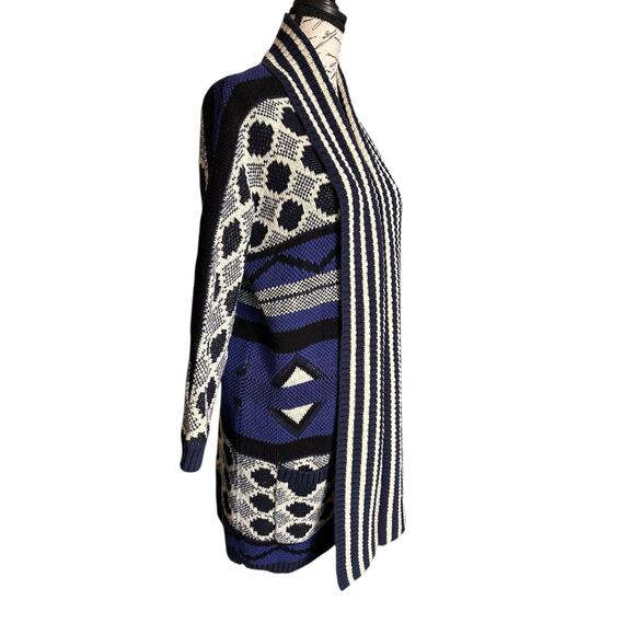 Lucky Brand Long Knit Cardigan XS/S – Southwestern Geometric Pattern Boho Indie - Picture 2 of 9